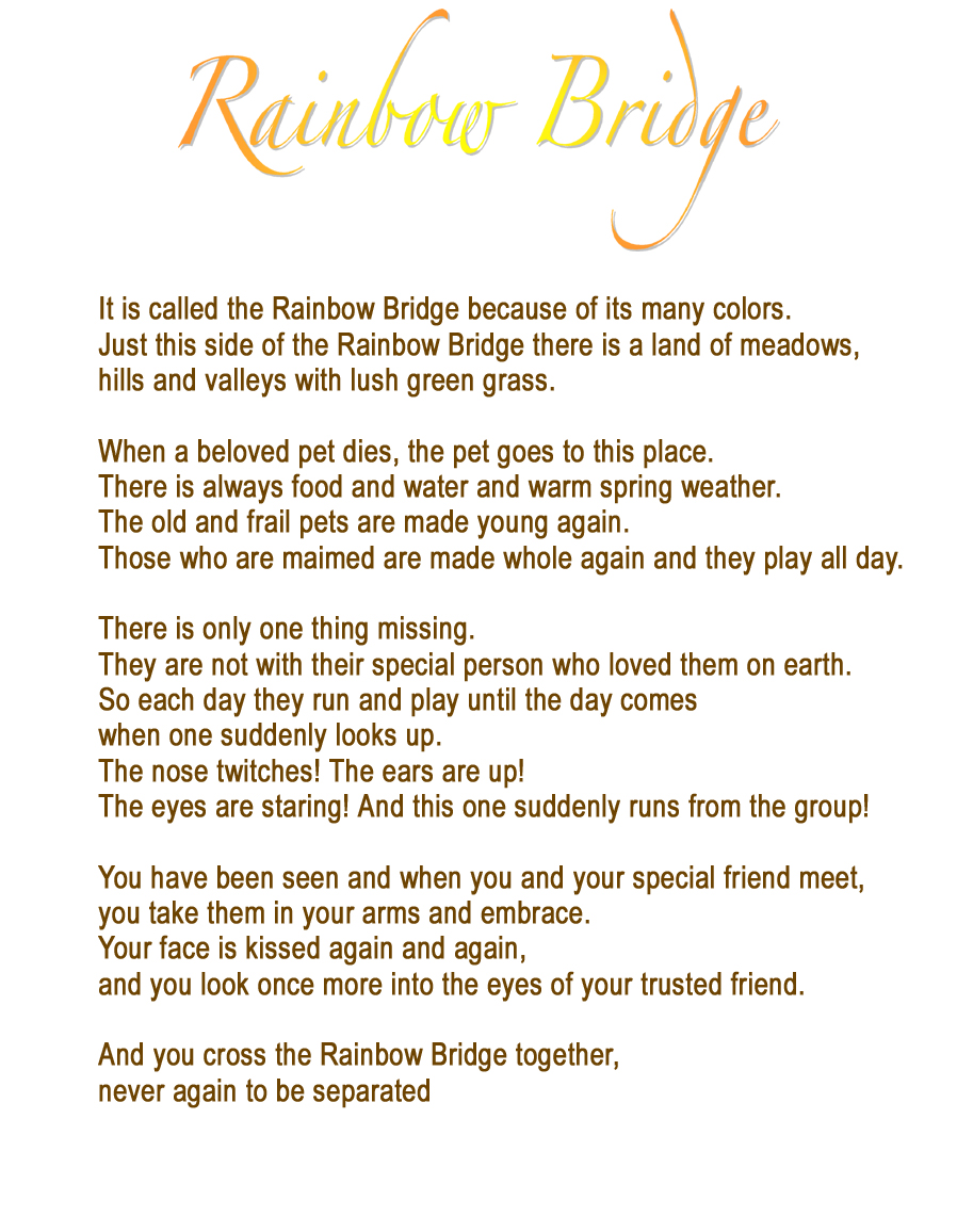 Rainbow Bridge poem